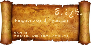 Benyovszky Ágoston névjegykártya